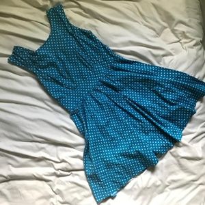 Blue Polka Dot Retro Dress